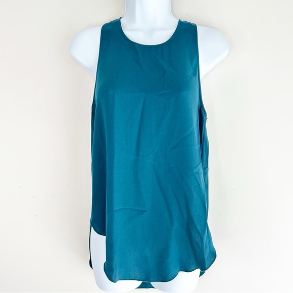 Aritzia Wilfred Sevres Blouse Tank top Sleeveless Zip Back Dark Green Size XS - Picture 16 of 16